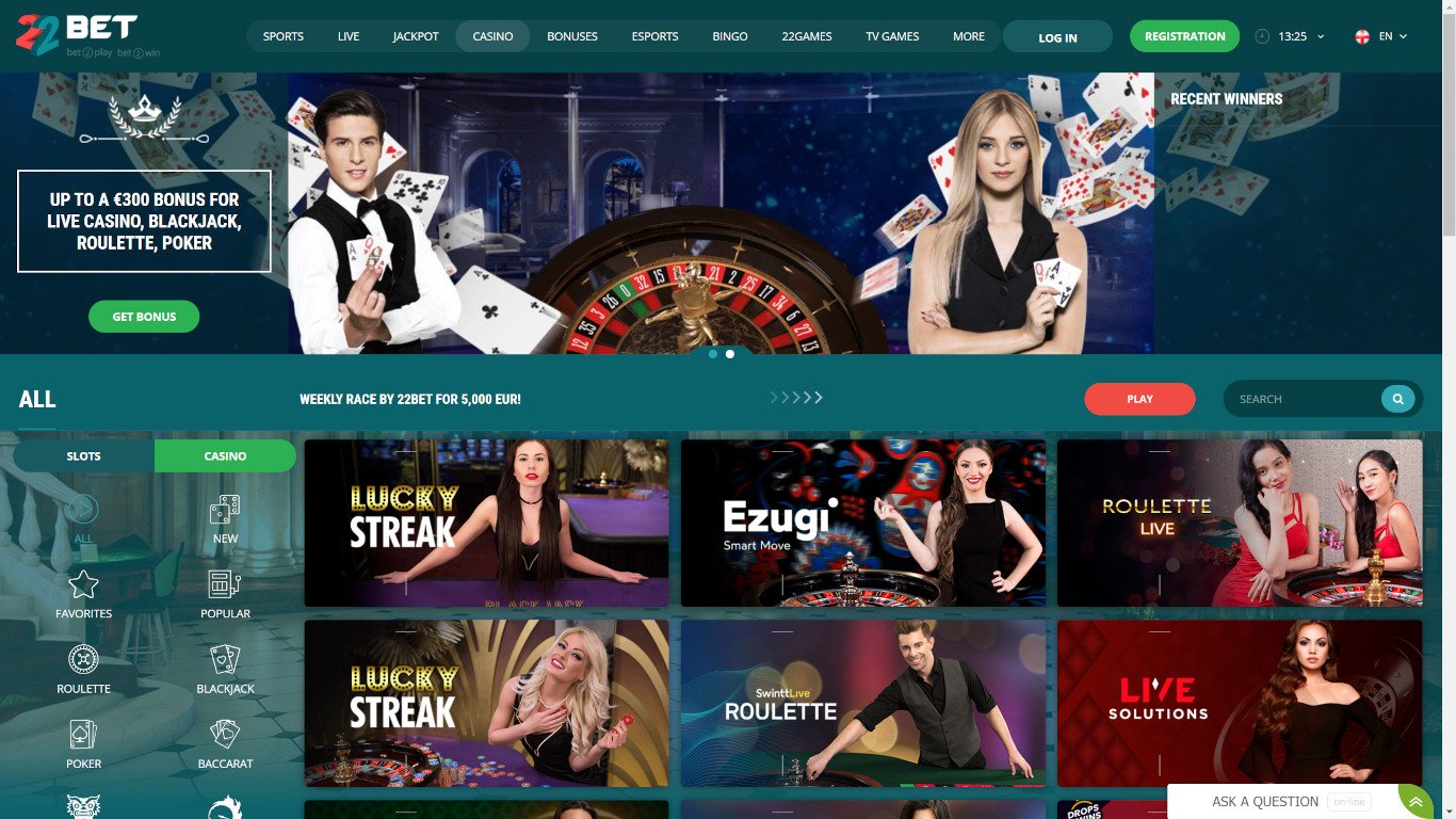 22BET Casino Games