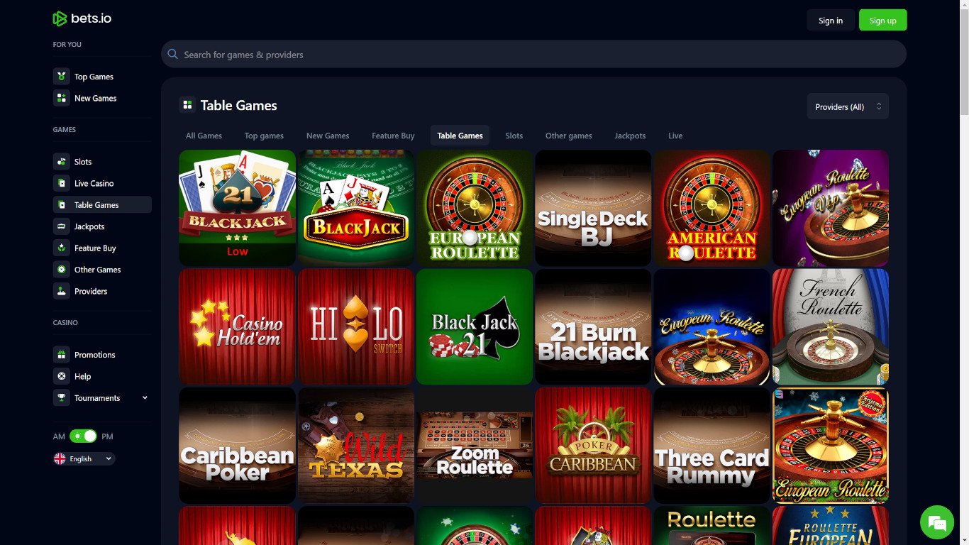 Bets.io Casino Games