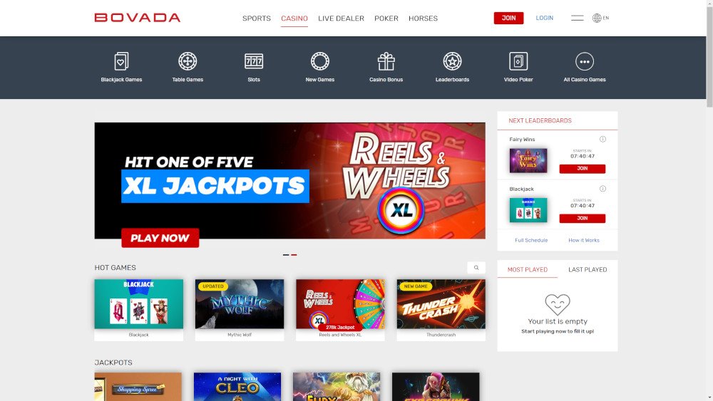 Bovada Casino Site
