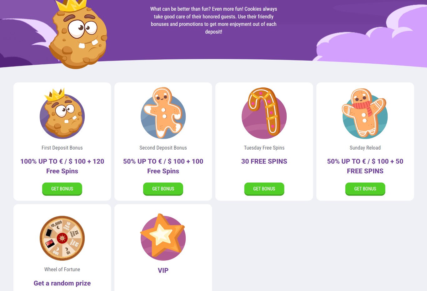 Cookie Casino Bonuses for Players