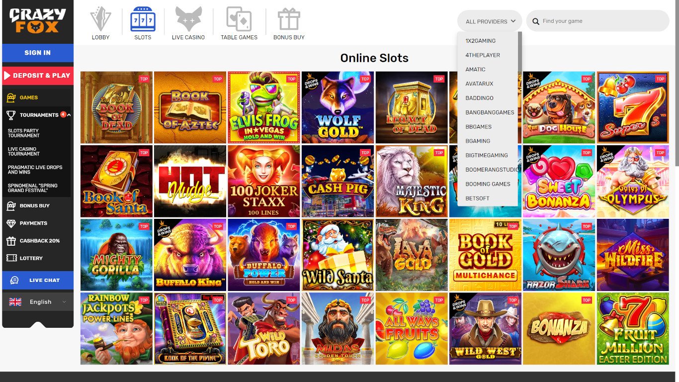 Crazy Fox Casino Games