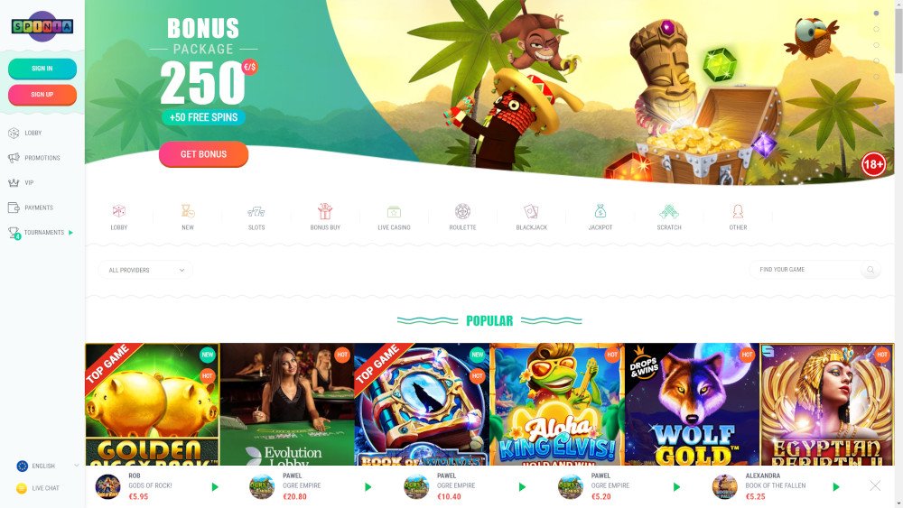 Spinia Casino Site