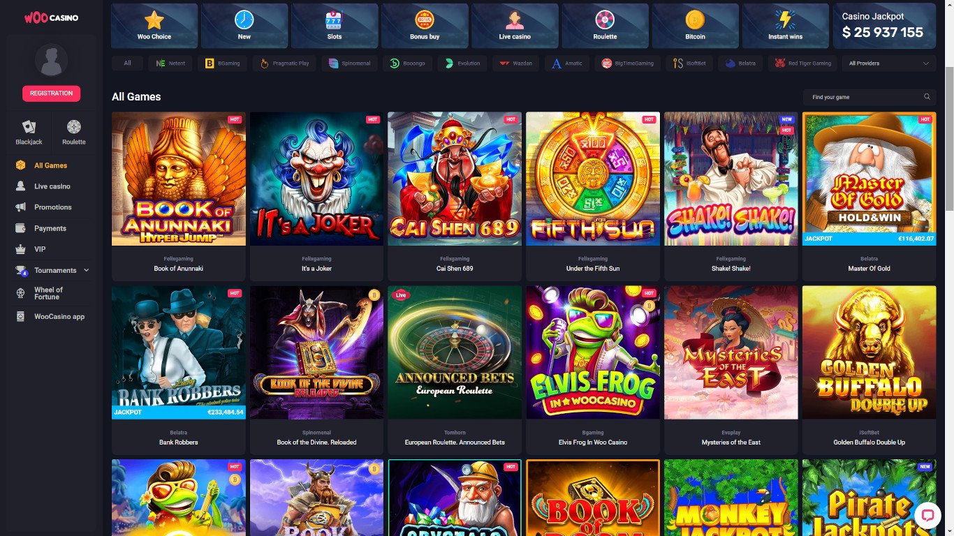 Woo Casino Games